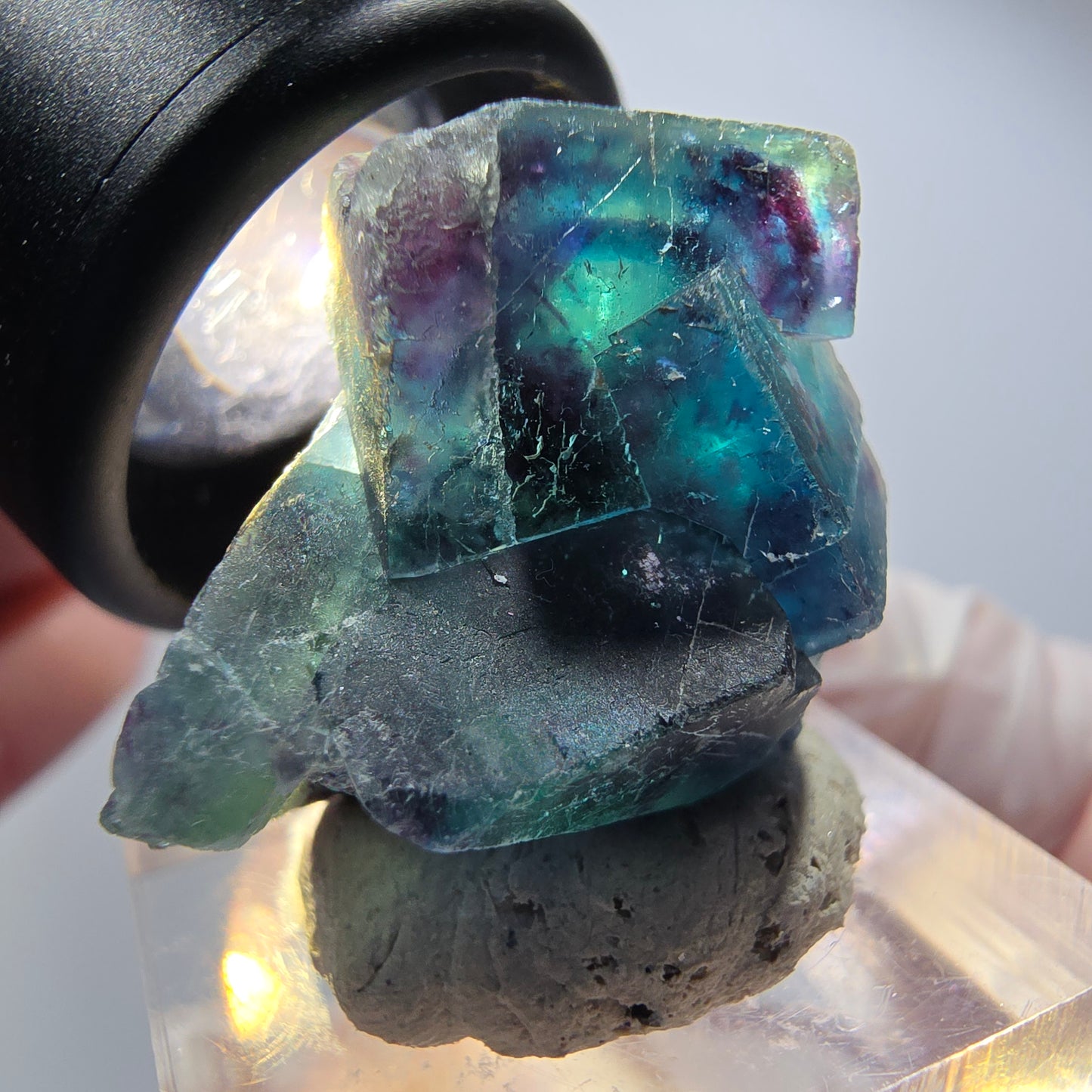 Phantom Fluorit Würfel Stufe, blau Butterfly Pocket, Okorusu, Namibia 27*22*14mm #12525