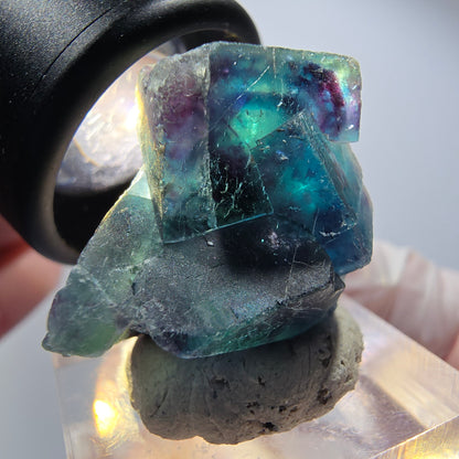 Phantom Fluorit Würfel Stufe, blau Butterfly Pocket, Okorusu, Namibia 27*22*14mm #12525