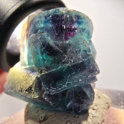 Phantom Fluorit Würfel Stufe, blau Butterfly Pocket, Okorusu, Namibia 27*22*14mm #12525