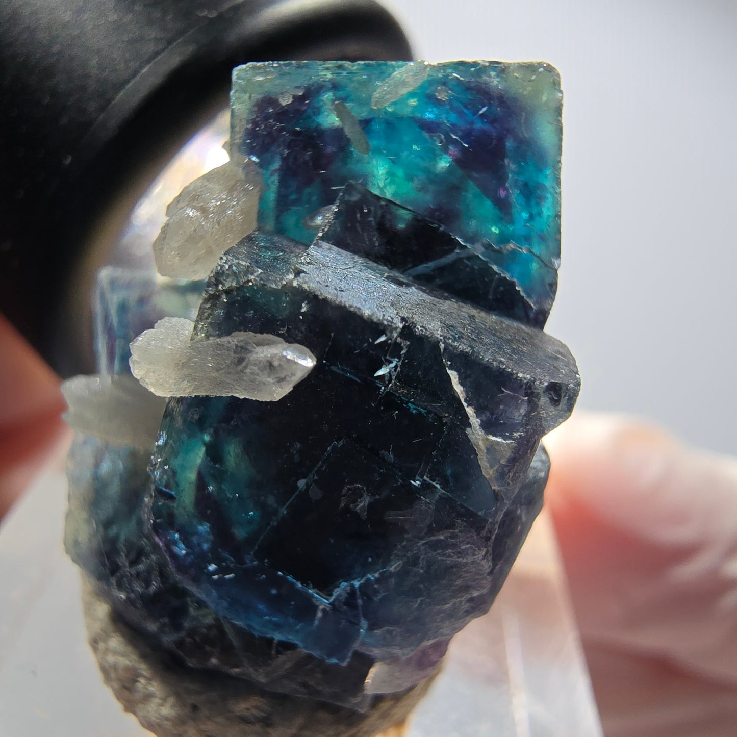 Phantom Fluorit Würfel Stufe, blau Butterfly Pocket, Okorusu, Namibia 26*22*21mm #12526