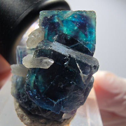 Phantom Fluorit Würfel Stufe, blau Butterfly Pocket, Okorusu, Namibia 26*22*21mm #12526