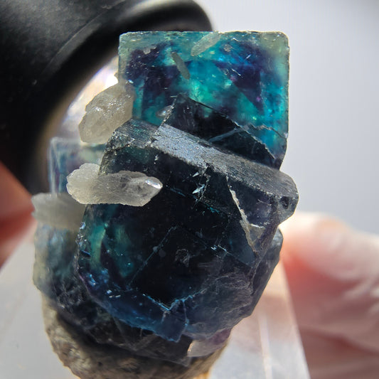 Phantom Fluorit Würfel Stufe, blau Butterfly Pocket, Okorusu, Namibia 26*22*21mm #12526