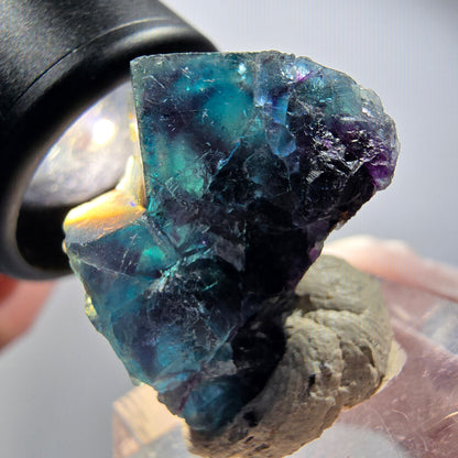 Phantom Fluorit Würfel Stufe, blau Butterfly Pocket, Okorusu, Namibia 26*22*21mm #12526