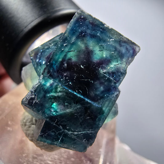 Phantom Fluorit Würfel Stufe, blau Butterfly Pocket, Okorusu, Namibia 21*19*13mm #12527