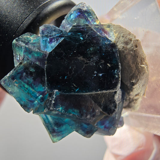 Phantom Fluorit Würfel Stufe, blau Butterfly Pocket, Okorusu, Namibia 30*25*16mm #12528