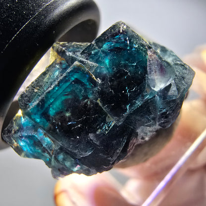 Phantom Fluorit Würfel Stufe, blau Butterfly Pocket, Okorusu, Namibia 30*25*16mm #12528