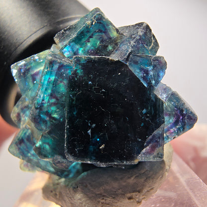 Phantom Fluorit Würfel Stufe, blau Butterfly Pocket, Okorusu, Namibia 30*25*16mm #12528