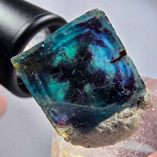 Phantom Fluorit Würfel Stufe, blau Butterfly Pocket, Okorusu, Namibia 24*22*15mm #12529