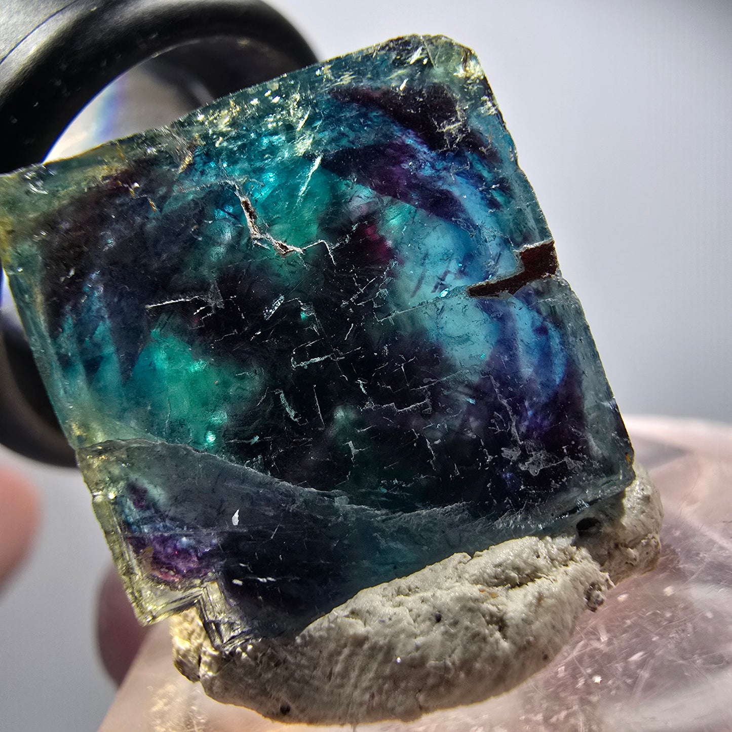 Phantom Fluorit Würfel Stufe, blau Butterfly Pocket, Okorusu, Namibia 24*22*15mm #12529