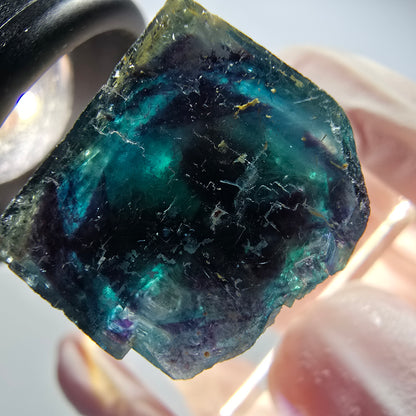 Phantom Fluorit Würfel Stufe, blau Butterfly Pocket, Okorusu, Namibia 24*22*15mm #12529