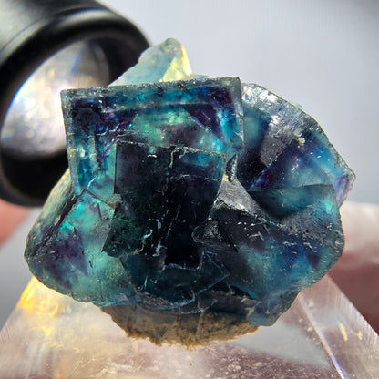 Phantom Fluorit Würfel Stufe, blau Butterfly Pocket, Okorusu, Namibia 26*24*10mm #12530