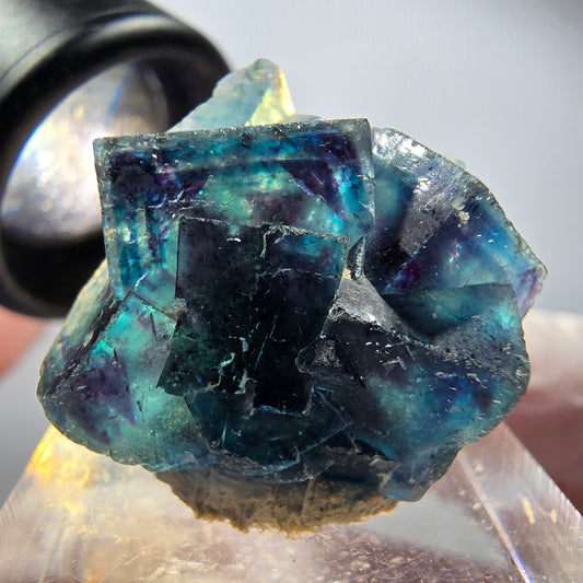 Phantom Fluorit Würfel Stufe, blau Butterfly Pocket, Okorusu, Namibia 26*24*10mm #12530