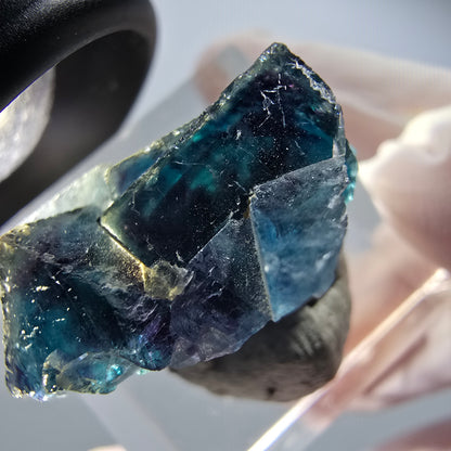 Phantom Fluorit Würfel Stufe, blau Butterfly Pocket, Okorusu, Namibia 26*24*10mm #12530