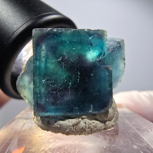 Phantom Fluorit Würfel Stufe, blau Butterfly Pocket, Okorusu, Namibia 24*20*13mm #12531