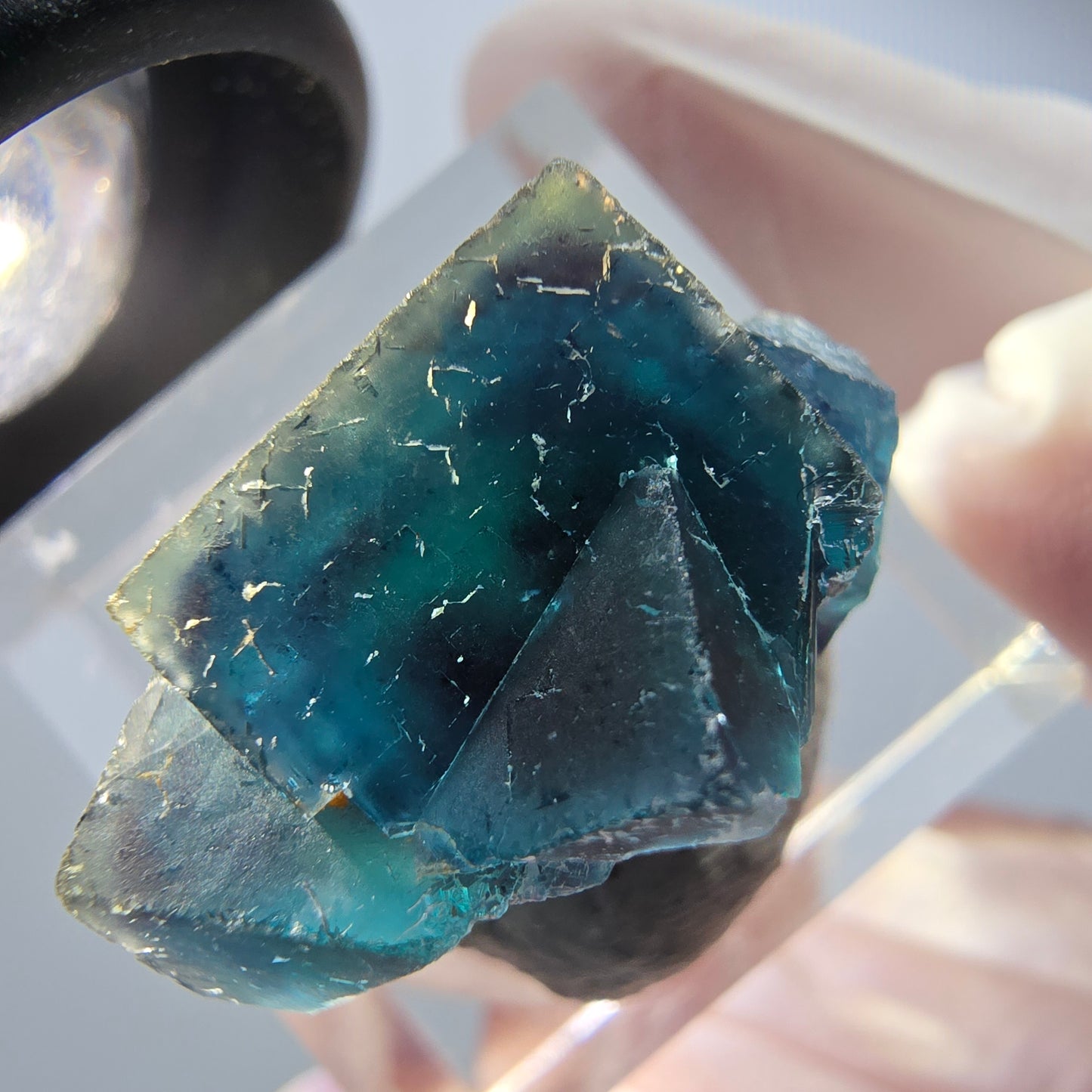 Phantom Fluorit Würfel Stufe, blau Butterfly Pocket, Okorusu, Namibia 24*20*13mm #12531