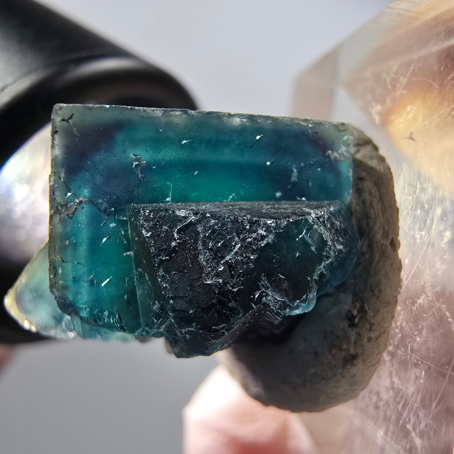 Phantom Fluorit Würfel Stufe, blau Butterfly Pocket, Okorusu, Namibia 24*20*13mm #12531
