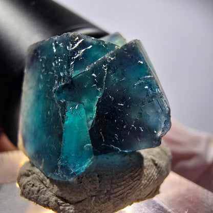 Phantom Fluorit Würfel Stufe, blau Butterfly Pocket, Okorusu, Namibia 24*20*13mm #12531