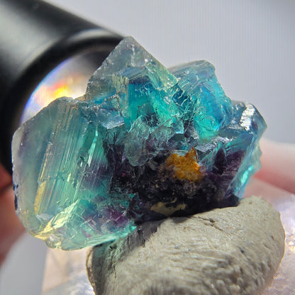 Phantom Fluorit Würfel Stufe, blau Butterfly Pocket, Okorusu, Namibia 24*20*13mm #12531