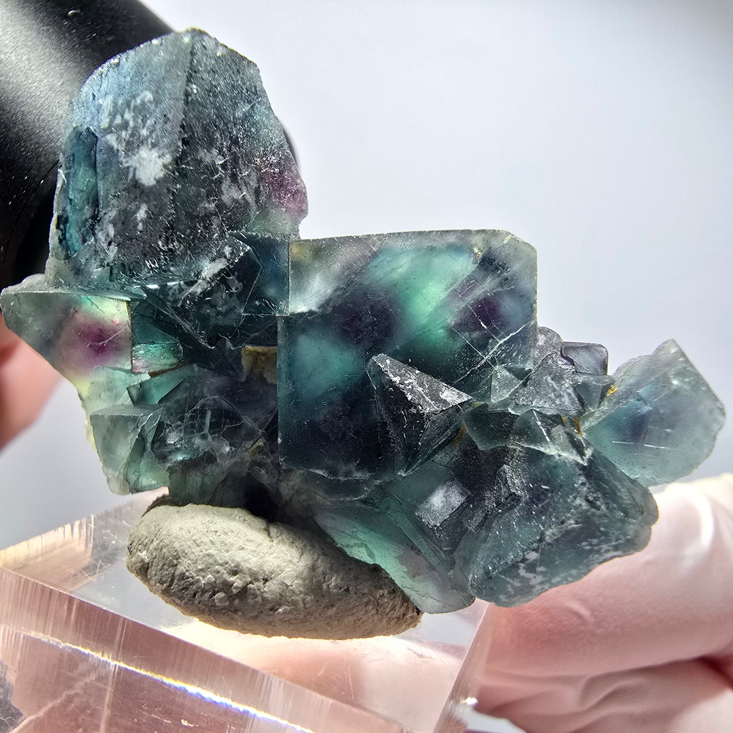 Phantom Fluorite cube specimen, blue Butterfly Pocket, Okorusu, Namibia 46*31*16mm #12532