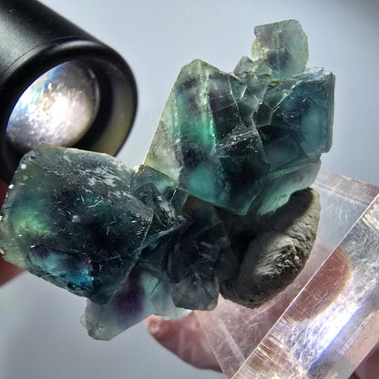 Phantom Fluorite cube specimen, blue Butterfly Pocket, Okorusu, Namibia 46*31*16mm #12532