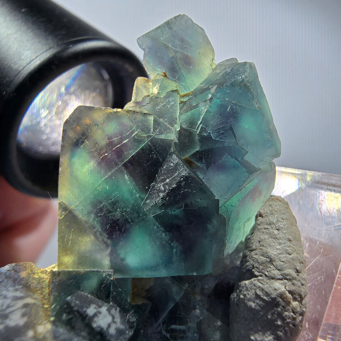 Phantom Fluorite cube specimen, blue Butterfly Pocket, Okorusu, Namibia 46*31*16mm #12532