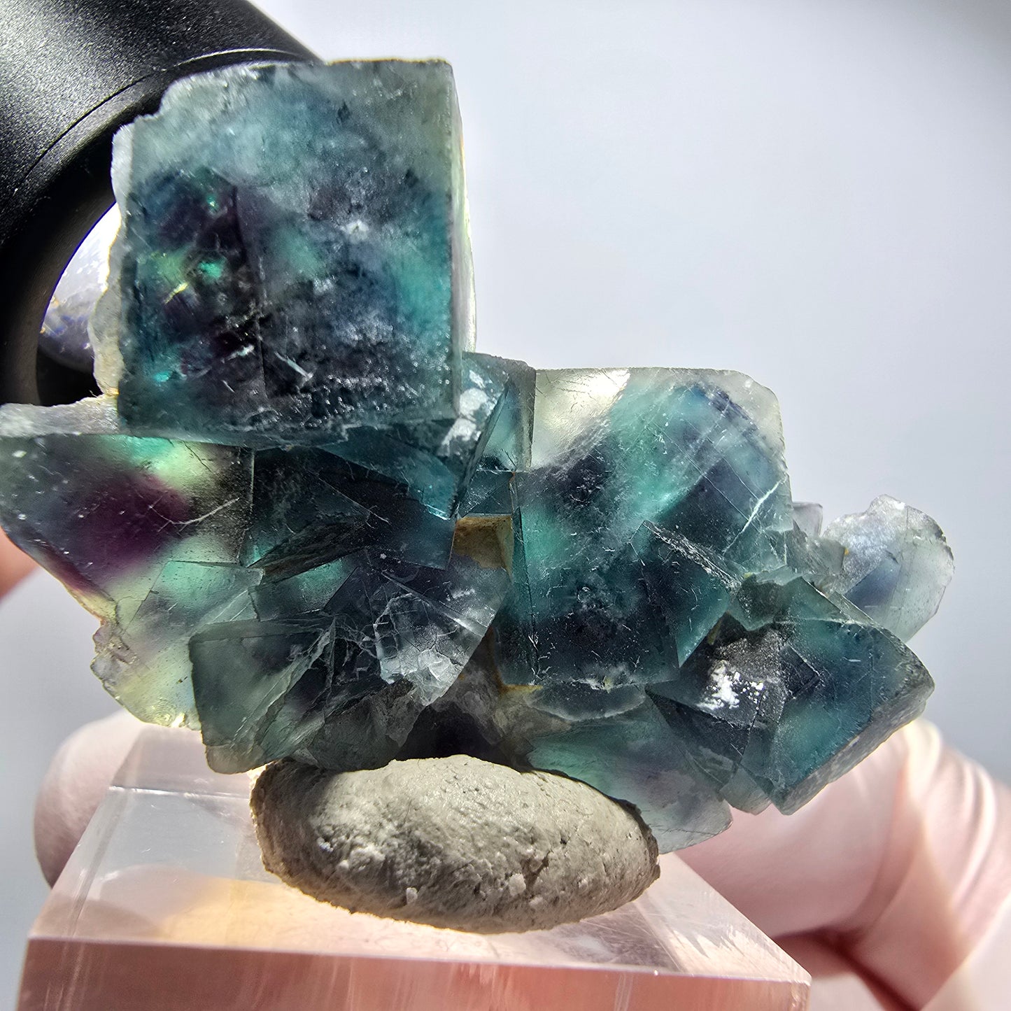 Phantom Fluorite cube specimen, blue Butterfly Pocket, Okorusu, Namibia 46*31*16mm #12532