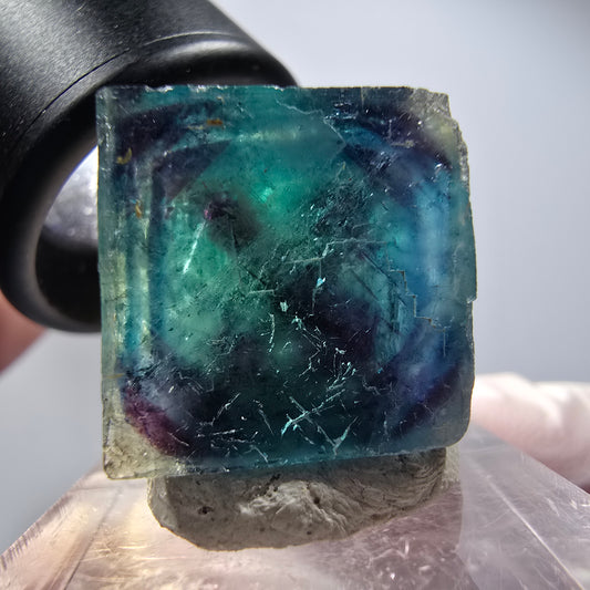 Phantom Fluorit Würfel Stufe, blau Butterfly Pocket, Okorusu, Namibia 23*23*15mm #12534