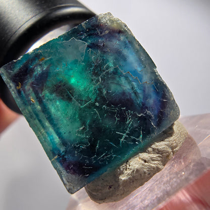 Phantom Fluorit Würfel Stufe, blau Butterfly Pocket, Okorusu, Namibia 23*23*15mm #12534