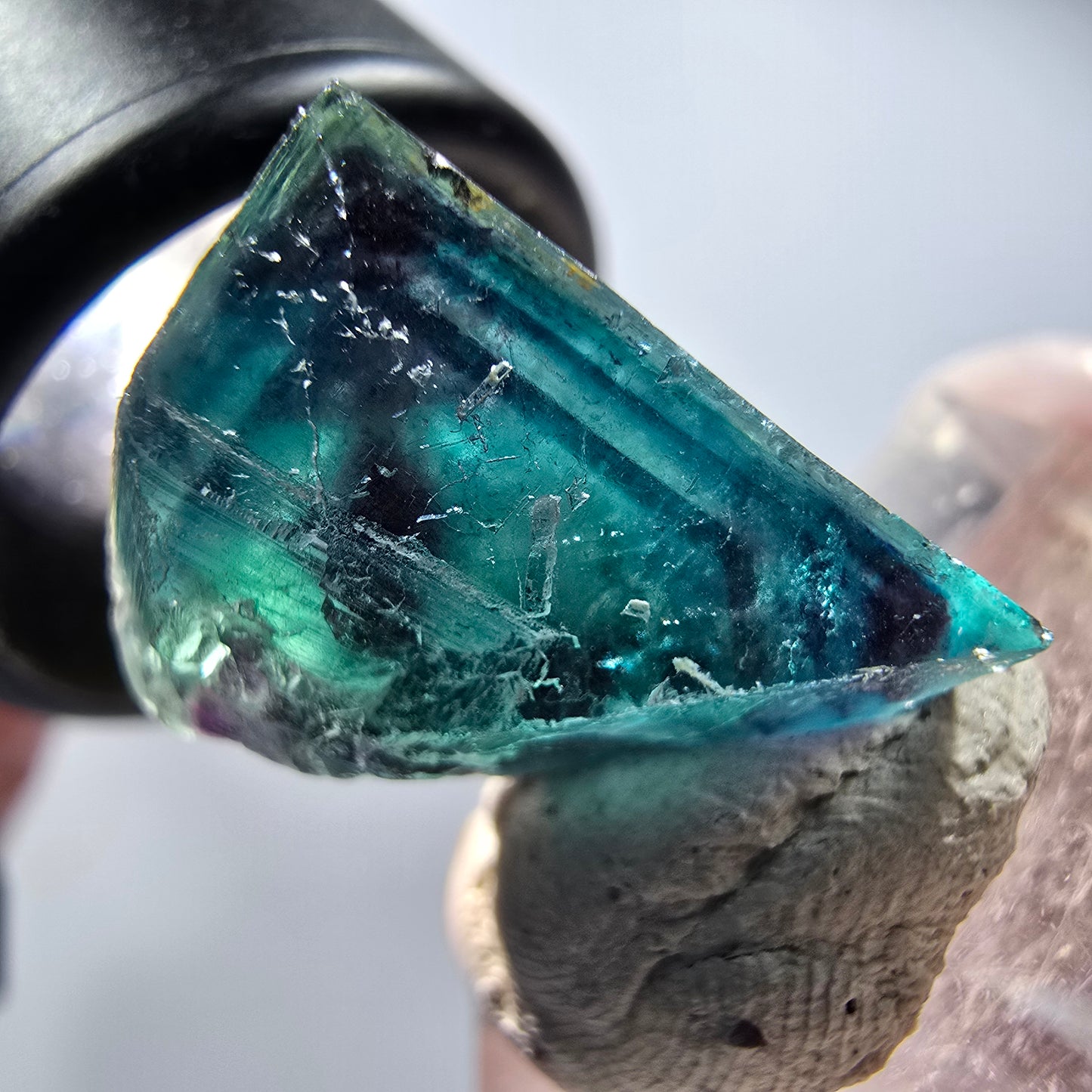 Phantom Fluorit Würfel Stufe, blau Butterfly Pocket, Okorusu, Namibia 23*23*15mm #12534