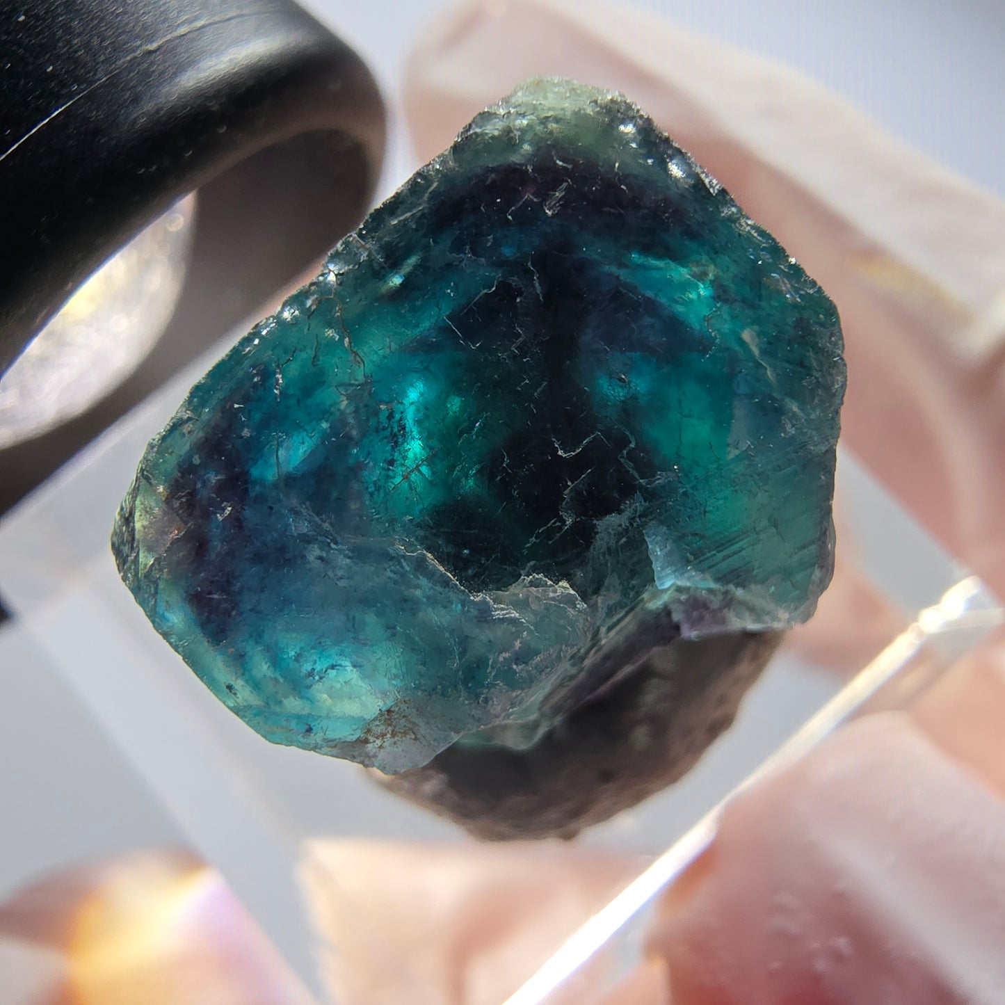 Phantom Fluorit Würfel Stufe, blau Butterfly Pocket, Okorusu, Namibia 23*23*14mm #12536