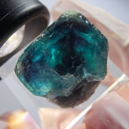 Phantom Fluorit Würfel Stufe, blau Butterfly Pocket, Okorusu, Namibia 23*23*14mm #12536