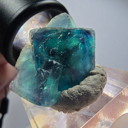 Phantom Fluorit Würfel Stufe, blau Butterfly Pocket, Okorusu, Namibia 25*20*16mm #12537