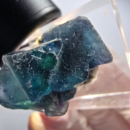 Phantom Fluorit Würfel Stufe, blau Butterfly Pocket, Okorusu, Namibia 25*20*16mm #12537