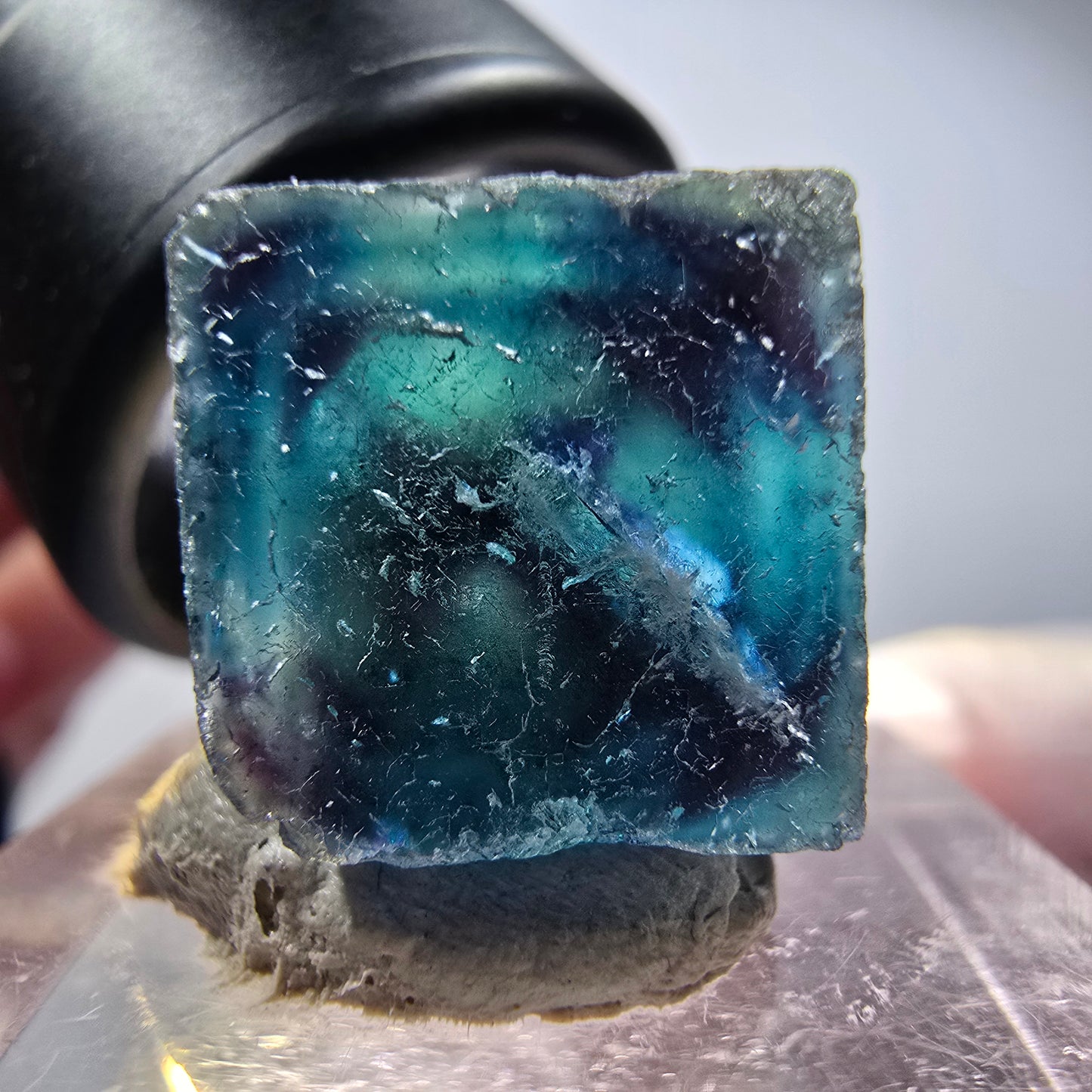 Spécimen de cubes de fluorine fantôme, bleu Butterfly Pocket, Okorusu, Namibie 17*17*13mm #12538