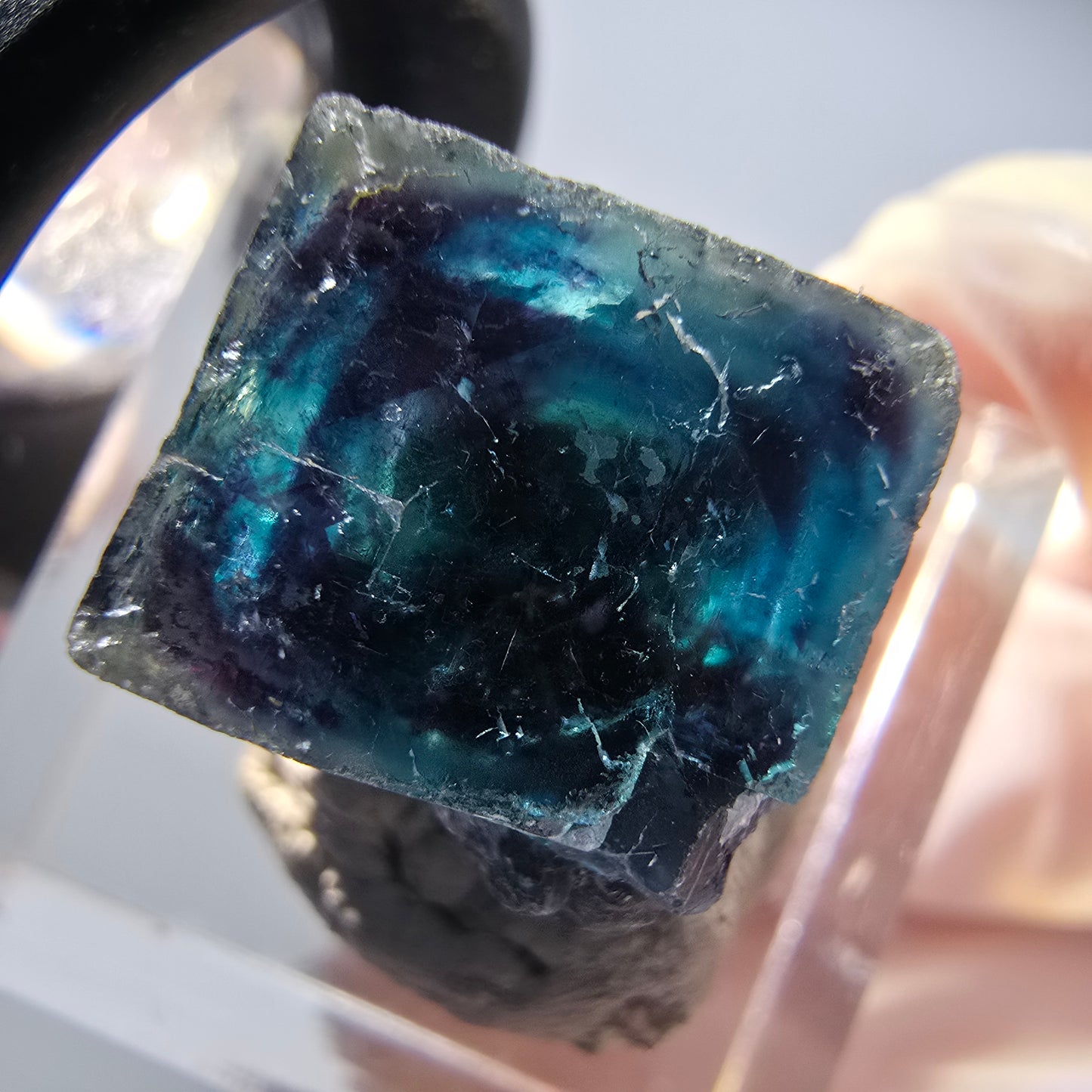 Spécimen de cubes de fluorine fantôme, bleu Butterfly Pocket, Okorusu, Namibie 17*17*13mm #12538
