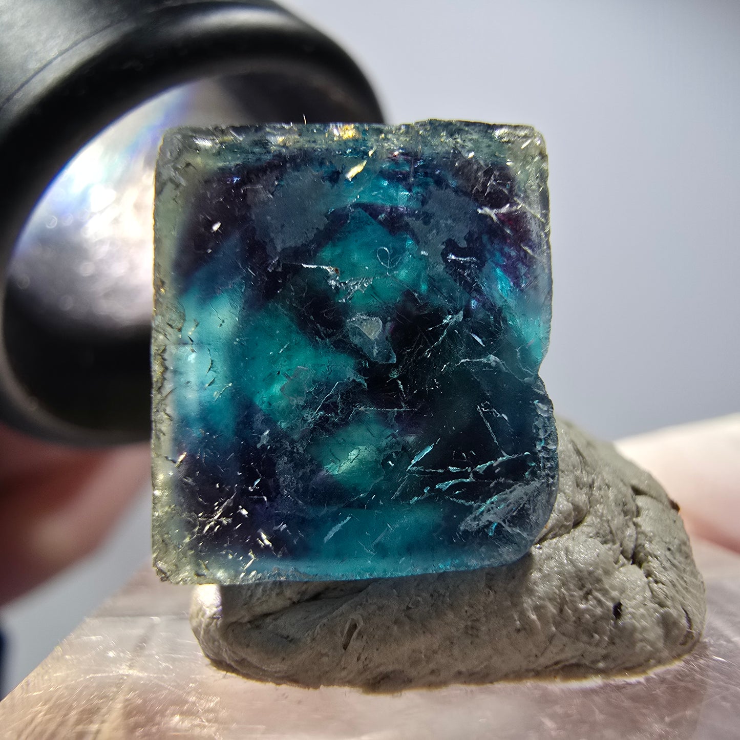 Spécimen de cubes de fluorine fantôme, bleu Butterfly Pocket, Okorusu, Namibie 17*17*13mm #12538