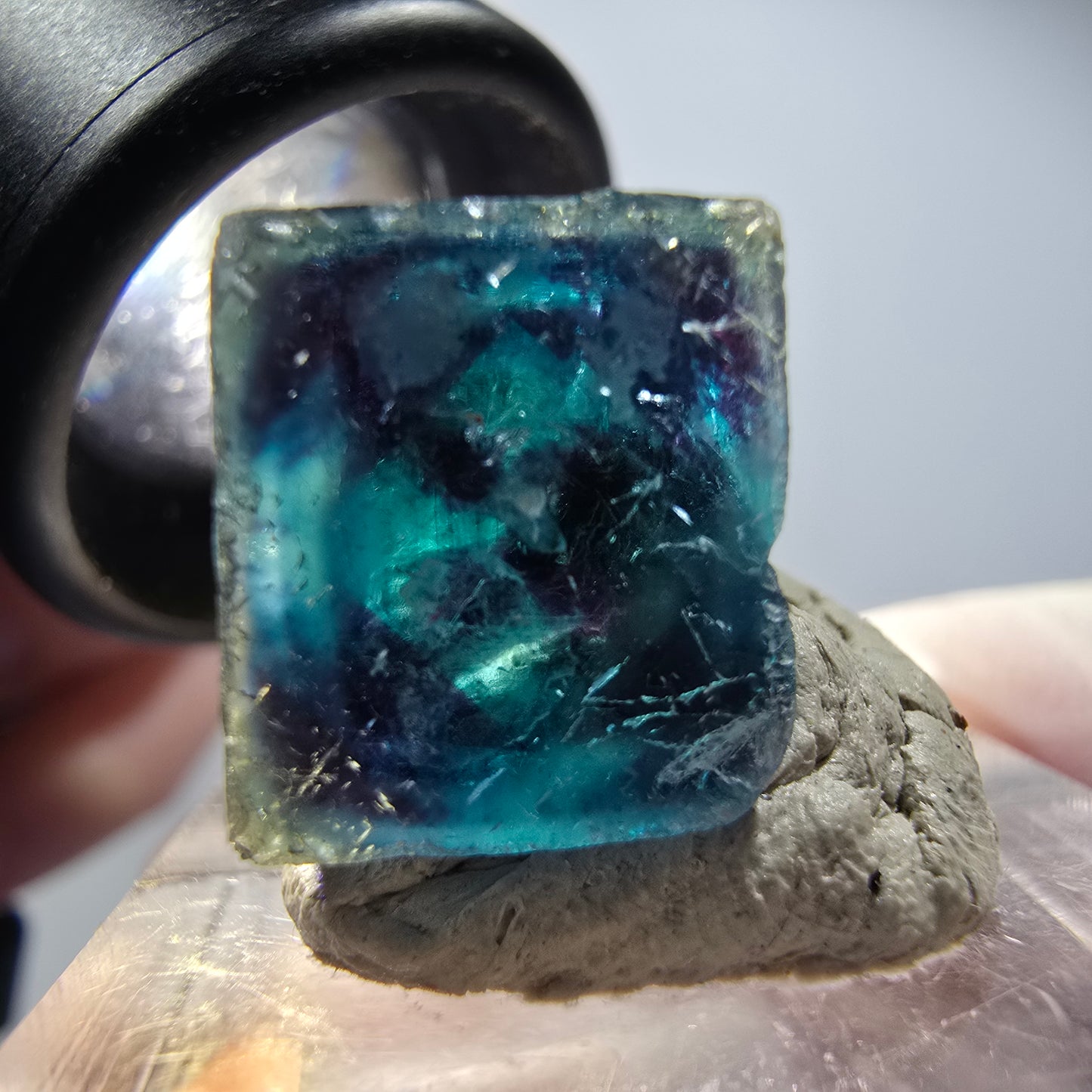 Spécimen de cubes de fluorine fantôme, bleu Butterfly Pocket, Okorusu, Namibie 17*17*13mm #12538