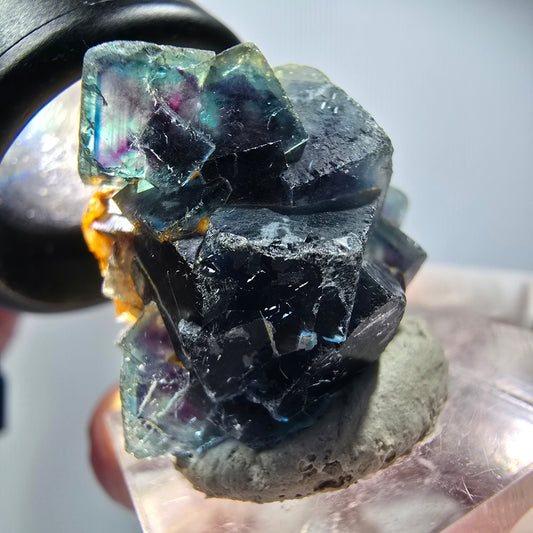 Phantom Fluorit Würfel Stufe, blau Butterfly Pocket, Okorusu, Namibia 27*24*16mm #12540