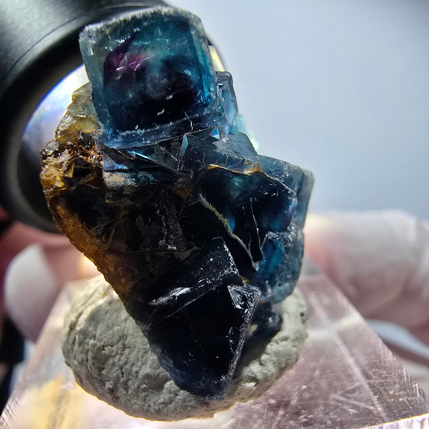 Phantom Fluorit Würfel Stufe, blau Butterfly Pocket, Okorusu, Namibia 27*24*16mm #12540
