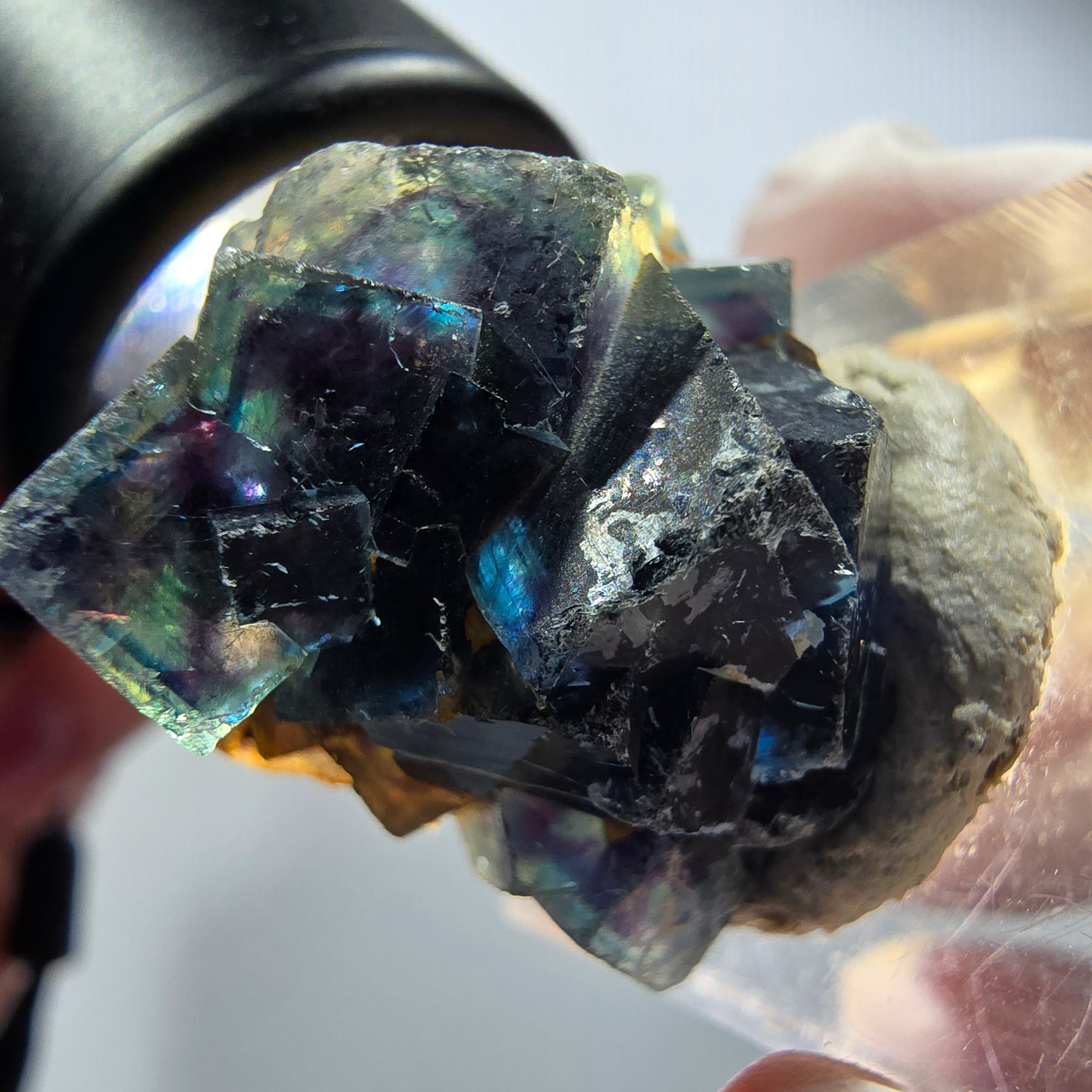 Phantom Fluorit Würfel Stufe, blau Butterfly Pocket, Okorusu, Namibia 27*24*16mm #12540