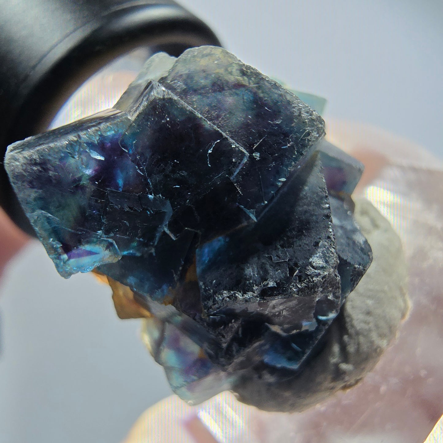 Phantom Fluorit Würfel Stufe, blau Butterfly Pocket, Okorusu, Namibia 27*24*16mm #12540