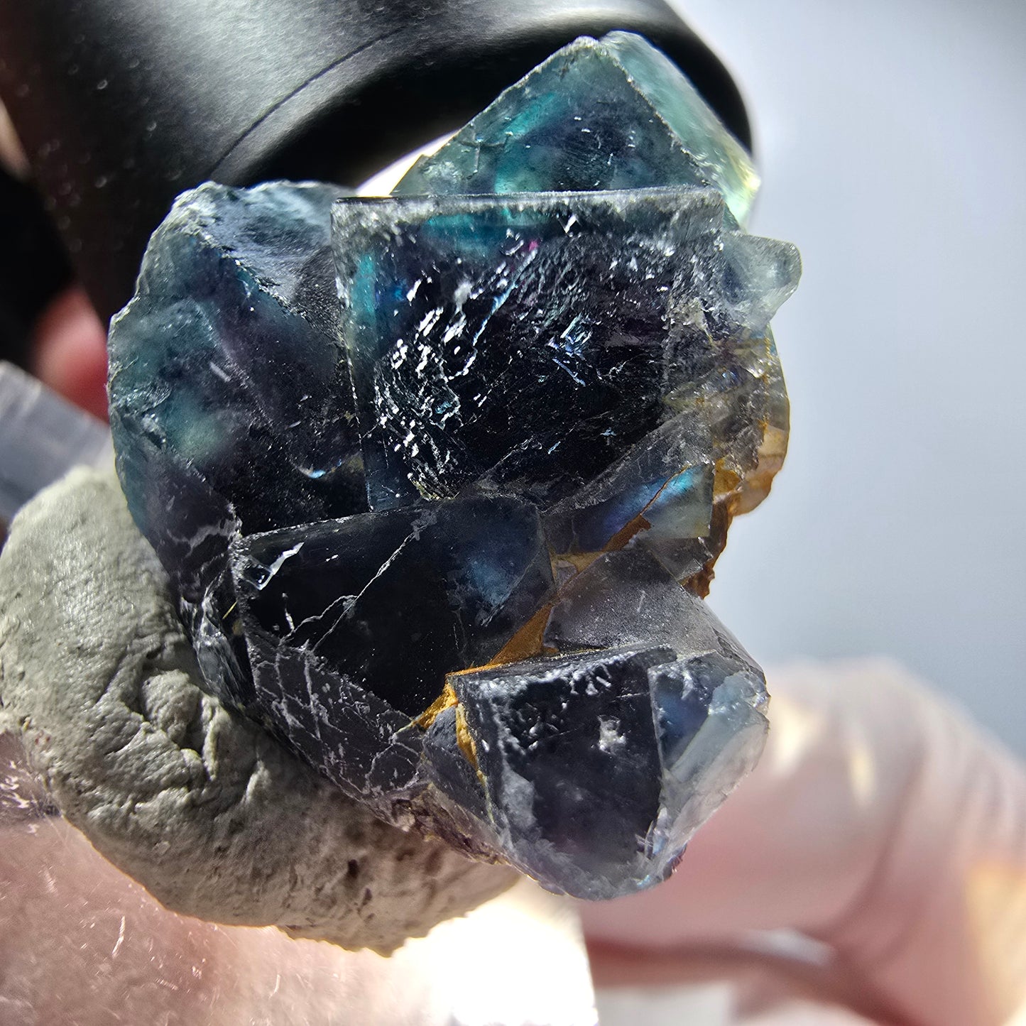 Phantom Fluorit Würfel Stufe, blau Butterfly Pocket, Okorusu, Namibia 27*24*16mm #12540