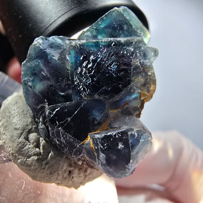 Phantom Fluorit Würfel Stufe, blau Butterfly Pocket, Okorusu, Namibia 27*24*16mm #12540