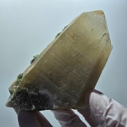 Quartz fumé XL, Fluorine, Tourmaline schorl, Opale hyalite, Muscovite Erongo Namibie 119*77*56mm #12547