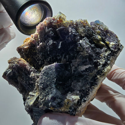XL Colorful Phantom Fluorite, Schorl Tourmaline, Muscovite, Hyalite Erongo, Namibia 124*112*64mm #12548