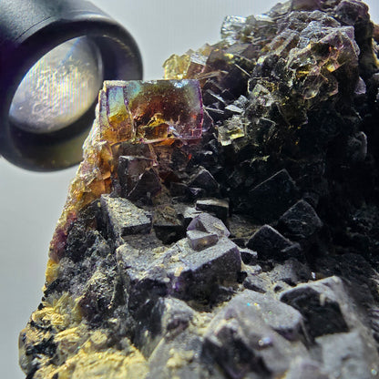 XL Colorful Phantom Fluorite, Schorl Tourmaline, Muscovite, Hyalite Erongo, Namibia 124*112*64mm #12548