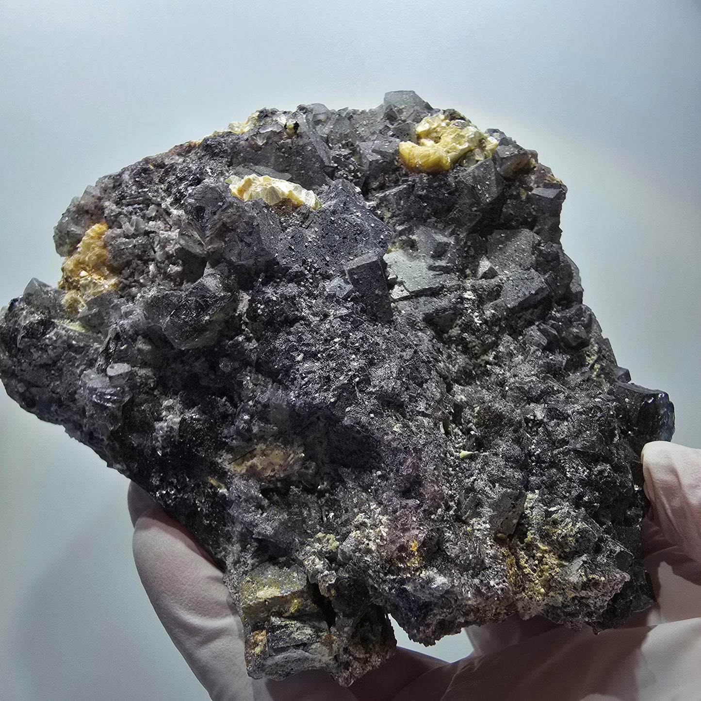 XL Colorful Phantom Fluorite, Schorl Tourmaline, Muscovite, Hyalite Erongo, Namibia 124*112*64mm #12548