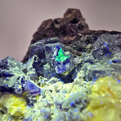 XL Colorful Phantom Fluorite, Schorl Tourmaline, Muscovite, Hyalite Erongo, Namibia 124*112*64mm #12548