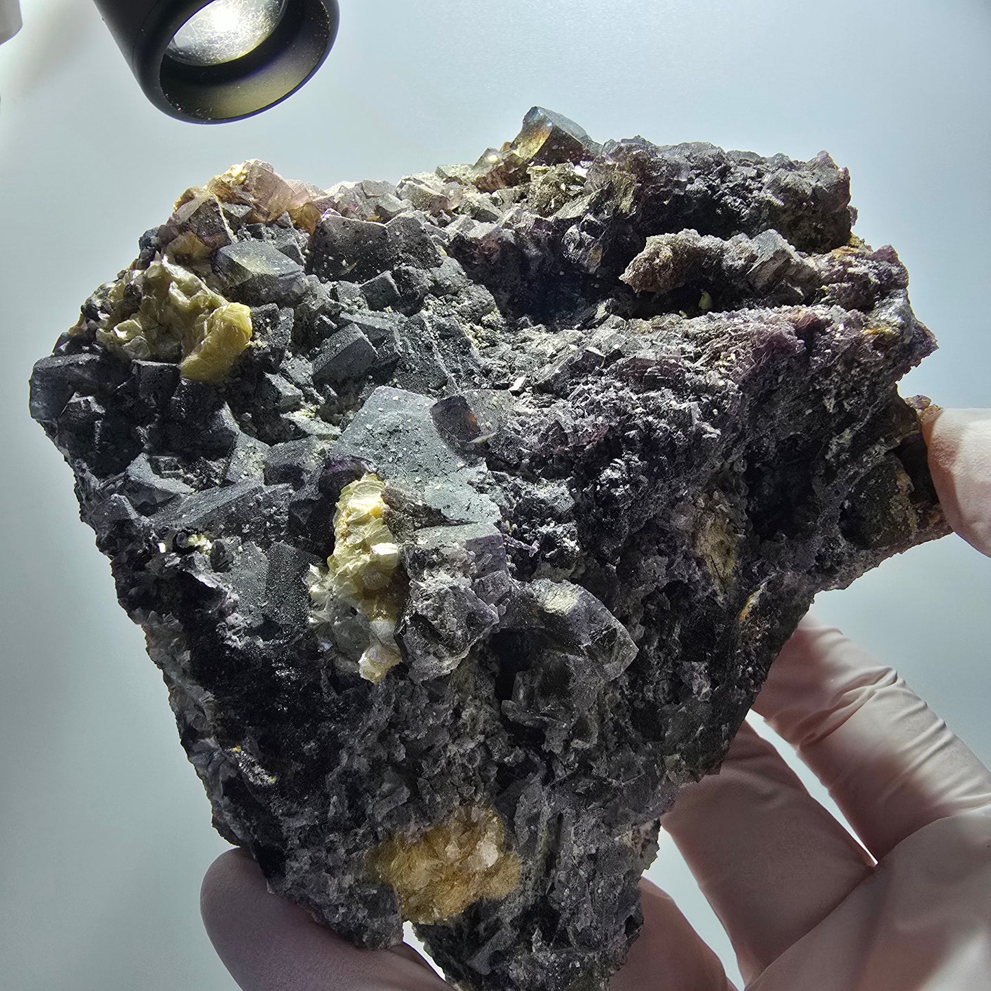 XL Colorful Phantom Fluorite, Schorl Tourmaline, Muscovite, Hyalite Erongo, Namibia 124*112*64mm #12548