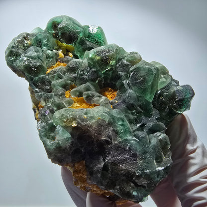 Fluorite fantôme XL, Muscovite, Opale hyalite, Tourmaline schorl Erongo, Namibie 118*120*72mm #12550